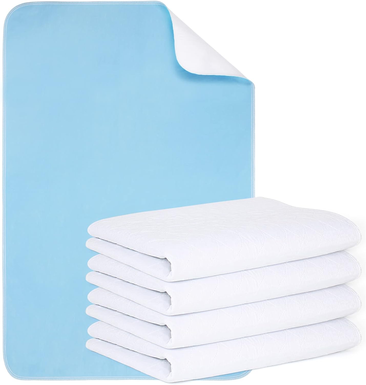 Mancosi Reusable Incontinence Bed Pads 4-Pack 18x24 Waterproof Skin-Friendly