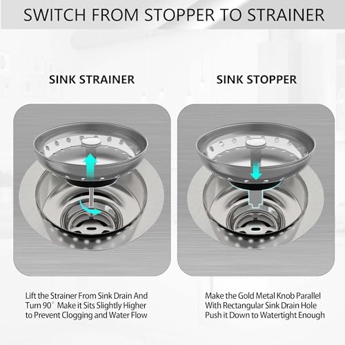 Exakey 3-12 Inch Brushed Stainless Steel Sink Drain Strainer Kit