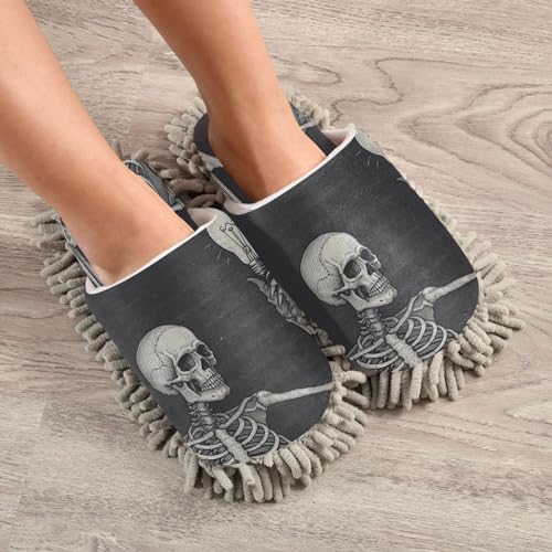 Zhirexin Comfortable Mop Slippers - Washable Microfiber Cleaning Shoes for Men Women