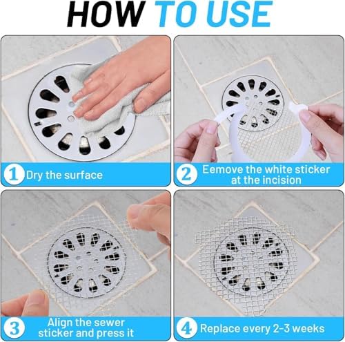 AMAZOPEN 25-Pack Disposable Shower Hair Catcher Stickers