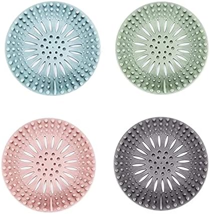 Durable Silicone Hair Catcher 4Pcs for Shower and Kitchen Drain