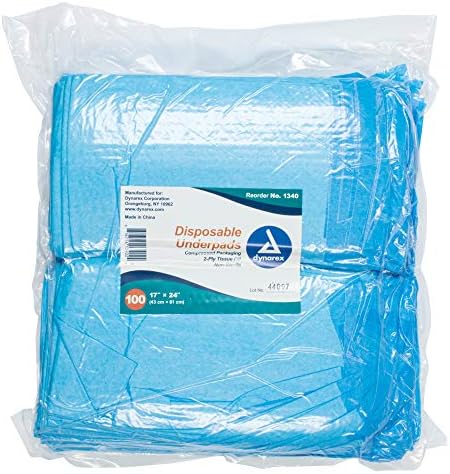 Dynarex 1340 Disposable UnderPad 2 Ply 17x24 15g Pack of 300