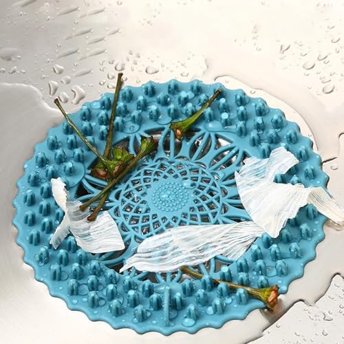 Hair Catcher Shower Drain Cover - Durable Silicone Easy to Install and Clean