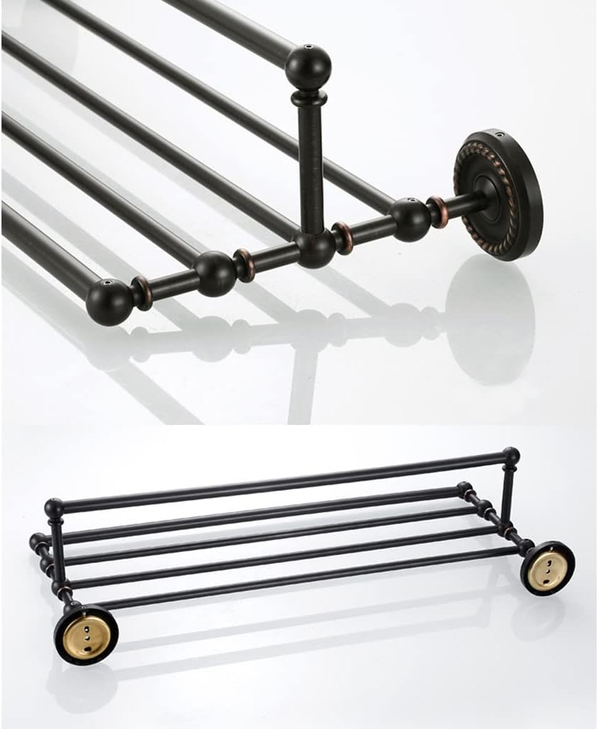 ANNBKA Black Brass Towel Rack Wall Mount