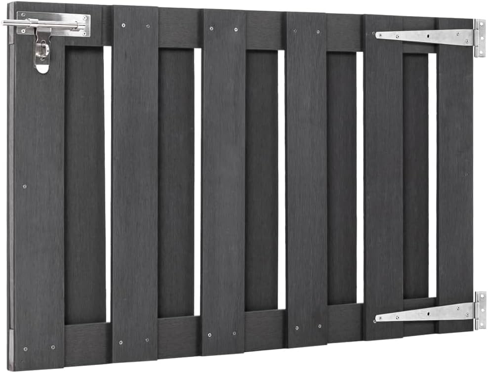 vidaXL WPC Gray Garden Gate Hardware