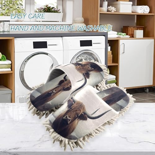 Zhirexin Mop Slippers for Men Women Comfortable Cleaning Shoes