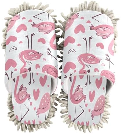 Zhirexin Flamingo Mop Slippers for House Cleaning