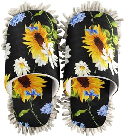 Sinestour Mop Slippers with White Yellow Design