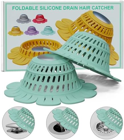 TAPPOP Shower Hair Catcher 2 Pack Heavy Duty Silicone Drain Cover