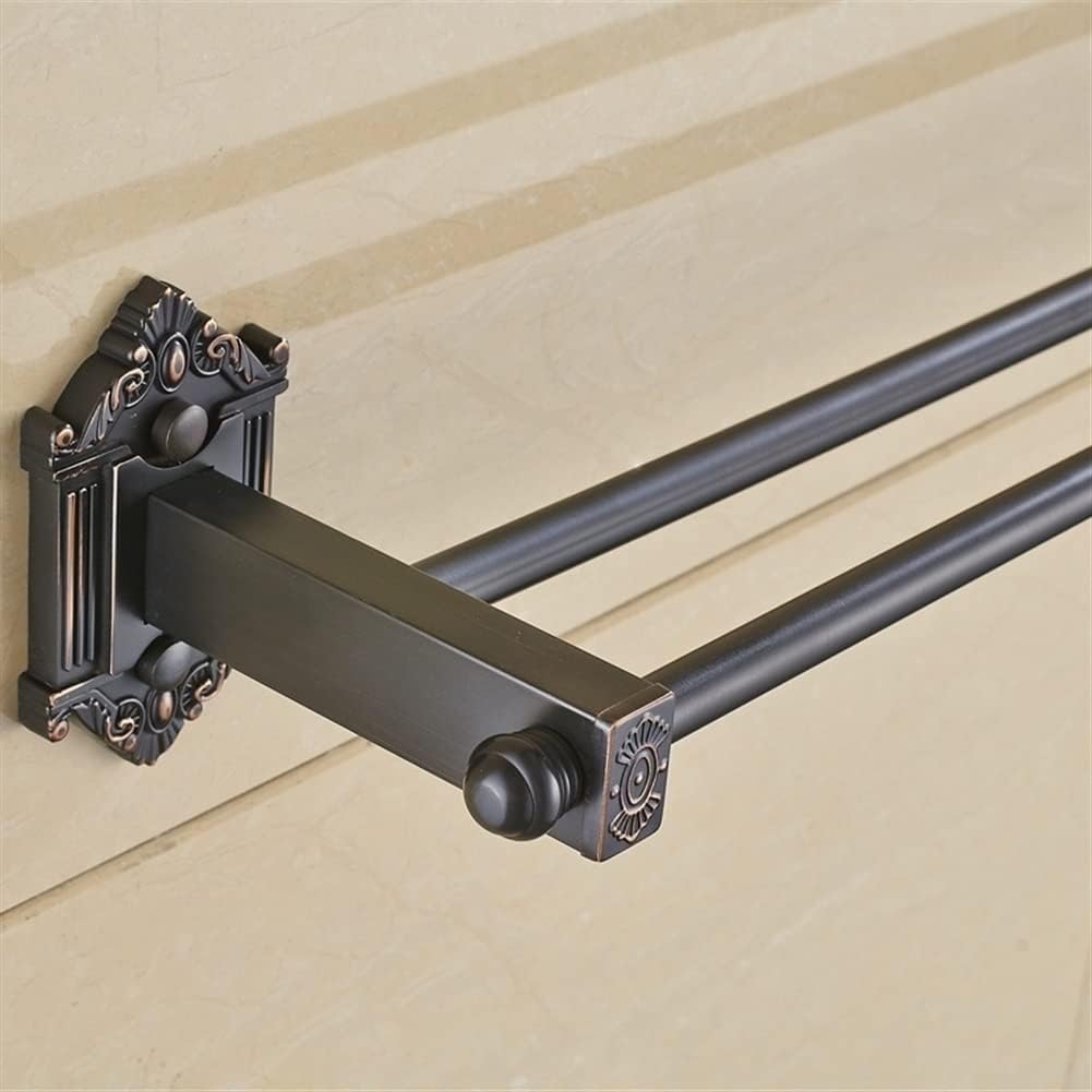 Brass Towel Bar Double Rail Black Antique Finish Bathroom Holder