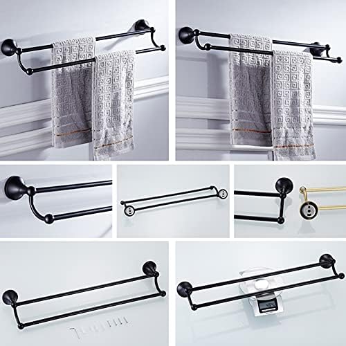 Gold Double Towel Bar with Black Antique Finish