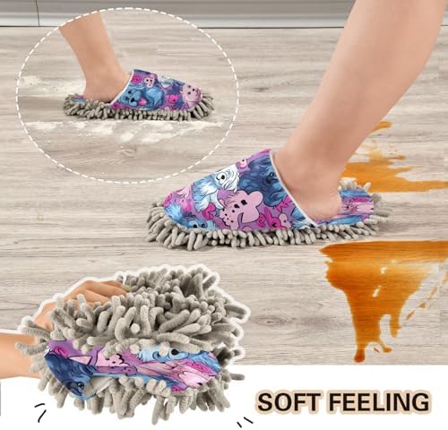 Zhirexin Mop Slippers for Home Cleaning with Microfiber Comfort