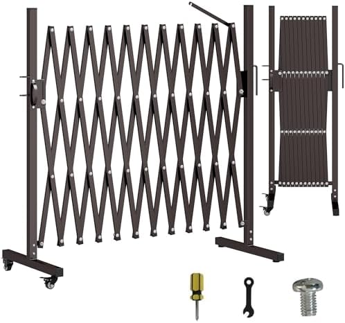 MOOITZ Folding Security Gate 130 x 406 Portable Barricade with Casters