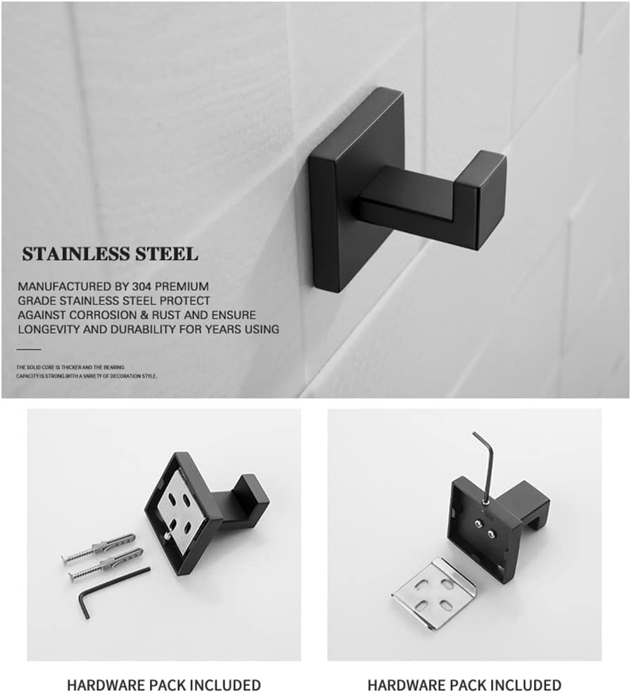 ANNBKA Matte Black Bathroom Accessories Set 1