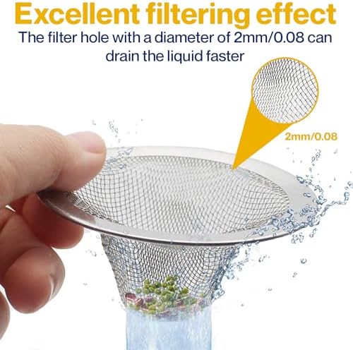 2-Pack Kitchen Bathroom Sink Drain Strainers - 275 2 Inch Hair Catcher Set