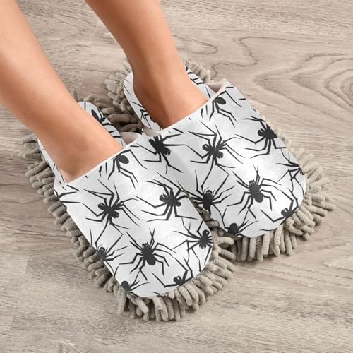 Zhirexin Halloween Black Web Cleaning Slippers 1