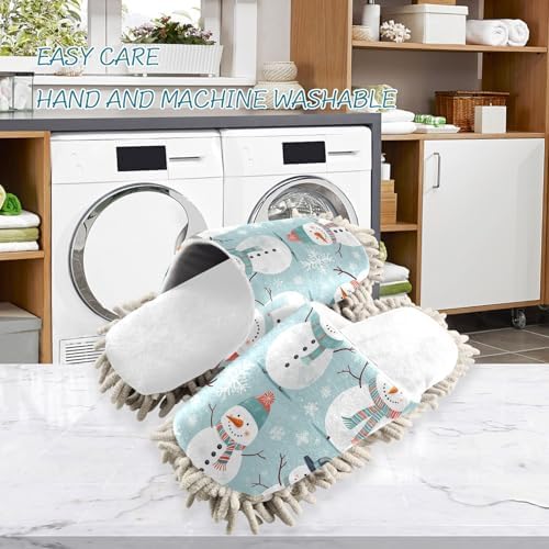 RunningBear White Christmas Snowman Mop Slippers 1