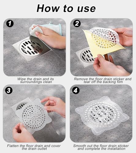 GoodUping 30 PCS 4x4 Disposable Drain Hair Catcher