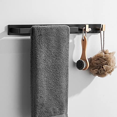 ANNBKA 50cm Towel Bar with 2 Hooks Matte Black 1