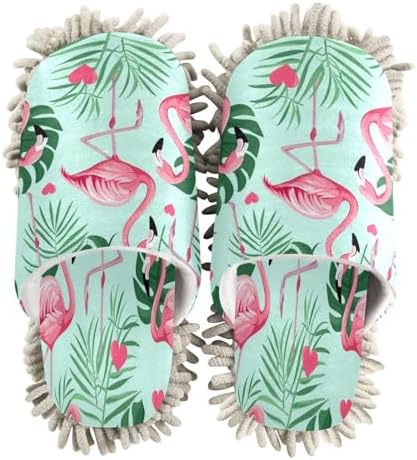 Zhirexin Flamingo Cleaning Slippers Mop Shoes