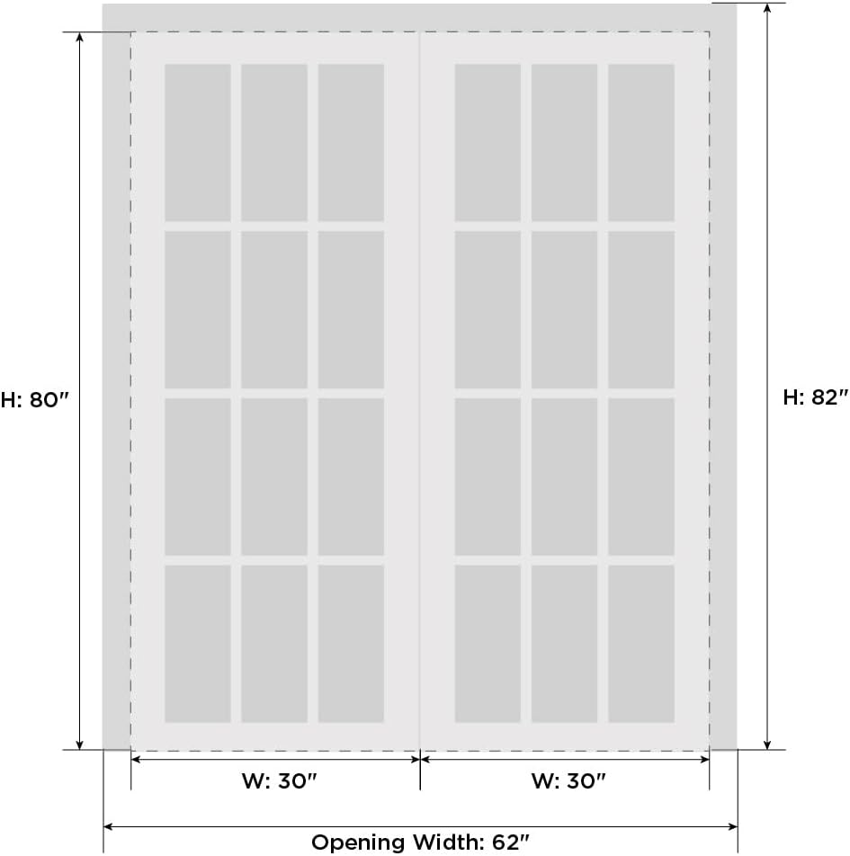 SARTODOORS French Double Panel Lite Doors 60x80 with Hardware 1