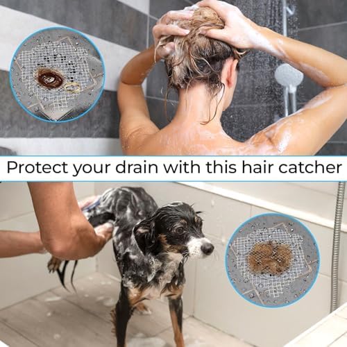 AMAZOPEN 25-Pack Disposable Shower Hair Catcher Stickers