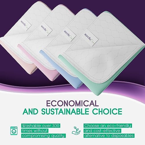 Royal Care Incontinence Bed Pads 4 Pack 24x36 Reusable