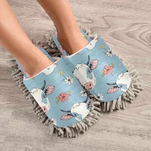 Zhirexin Vintage Cow Kitchen Cleaning Slippers