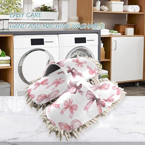 Zhirexin Butterfly Microfiber Mop Slippers for Men Women