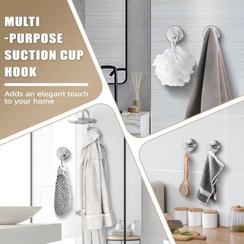 Fenas Suction Cup Hooks 2 Pack Brushed Nickel 1