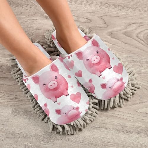 Zhirexin Mop Slippers Microfiber Dusting Shoes for Men Women