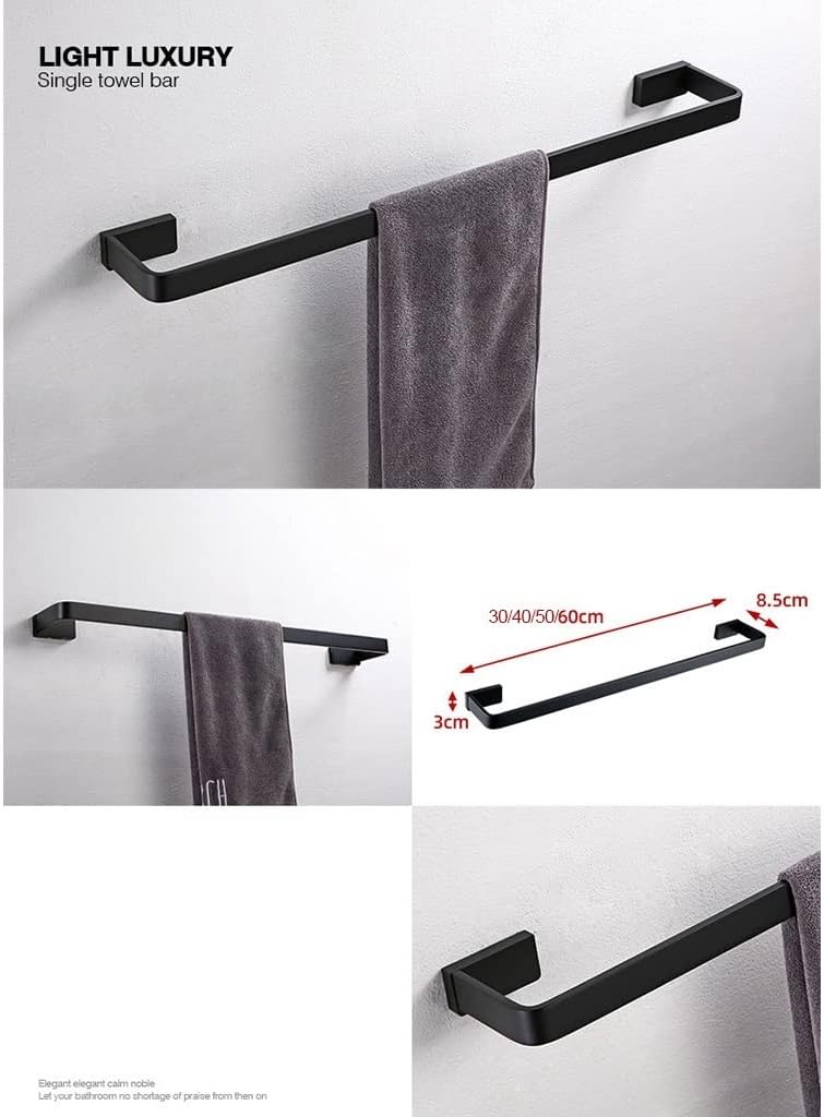 ANNBKA Matte Black Copper Towel Bar 30cm