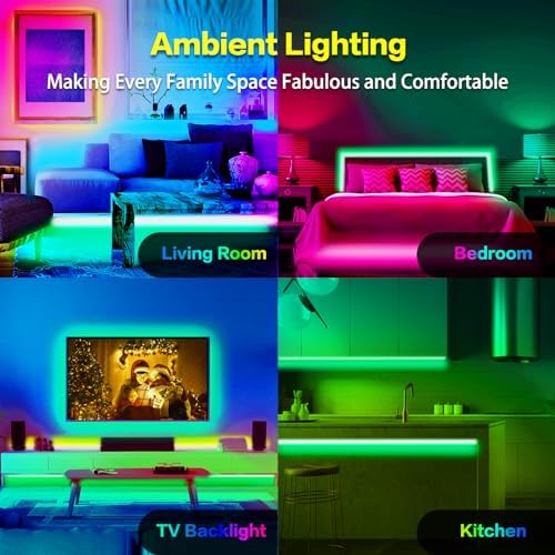 KEXU 50ft Smart WiFi LED Strip Light with Alexa and Google Assistant