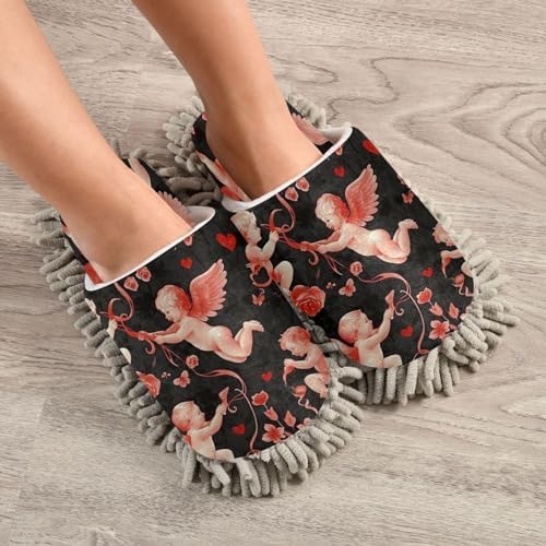 Cute Baby Kitchen Cleaning Slippers with Microfiber Mop Pads