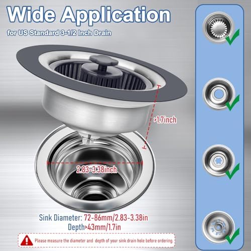 Semour 3 in 1 Kitchen Sink Drain Strainer Stopper 1