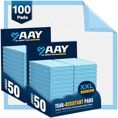 AAY Disposable Bed Pads 30X36 100pcs Tear-Resistant Incontinence Pads