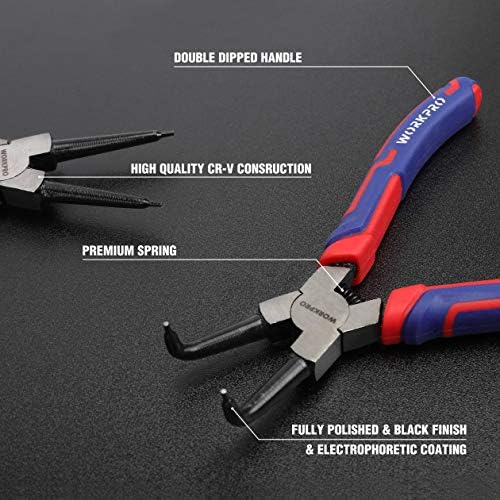 WORKPRO 4-Piece Snap Ring Pliers Set and 8 Mini Bolt Cutter