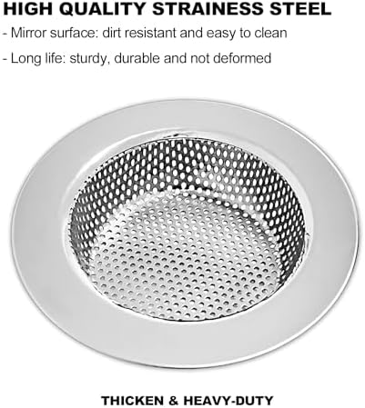Huntonry 2PCS Kitchen Sink Drain Strainer with 45 Diameter and 30 Mesh Basket