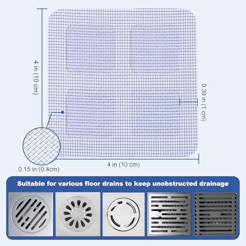 PASAGLU 4 x 4 Disposable Shower Drain Hair Catcher