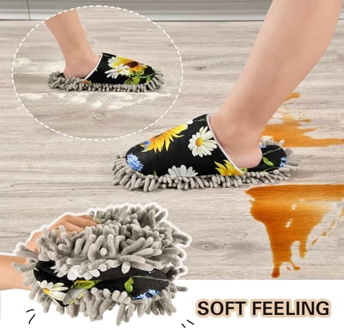 Sinestour Mop Slippers with White Yellow Design