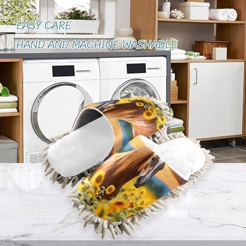 RunningBear White Horse Mop Slippers Cleaning Footwear