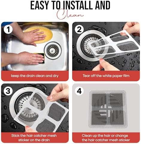 Tress Trap Disposable Drain Mesh Stickers Hair Catcher for Bathroom and Bathtub