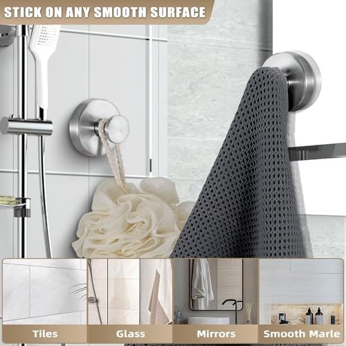 Fenas Suction Cup Hooks 2 Pack Brushed Nickel 1