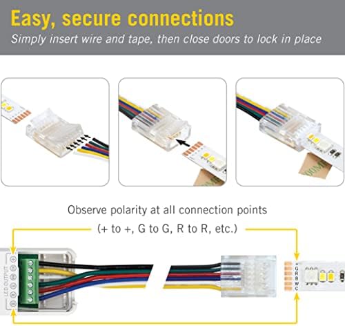 Armacost SureLock Pro 6 Pin RGBWW Strip Light Connector 6-Pack