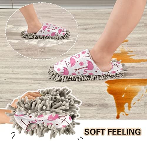 DOMIKING Flamingos Mop Slippers for Women 1