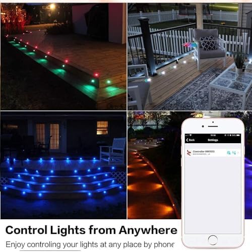 Sumaote 30pcs LED Deck Lights Kit Smart RGB Waterproof Outdoor Lighting