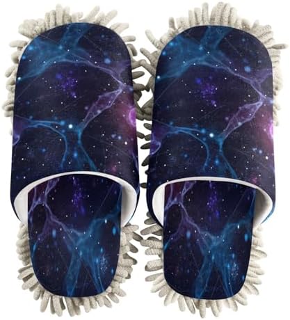 Zhirexin Blue Microfiber Mop Slippers For Men Women