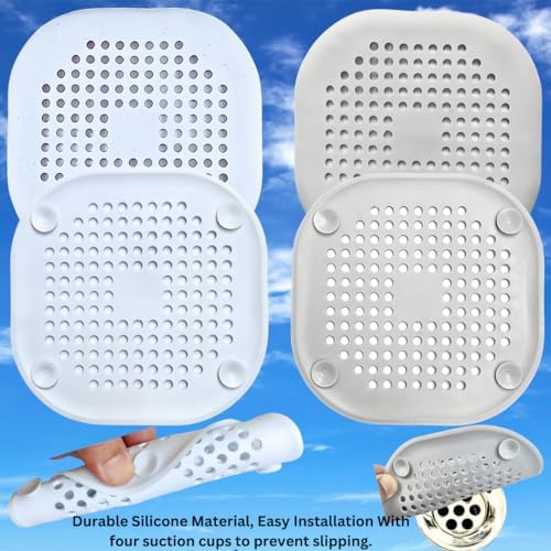 Generic Elegaro Silicone Drain Hair Catcher Pack of 2 White Grey