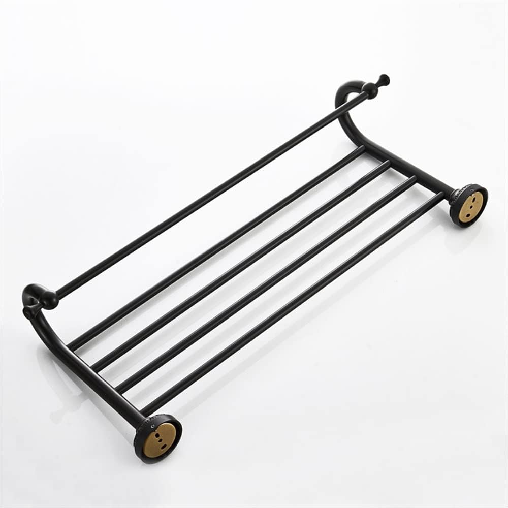 ANNBKA Towel Shelf Pendant Brass Black Antique Double Layer Towel Holder