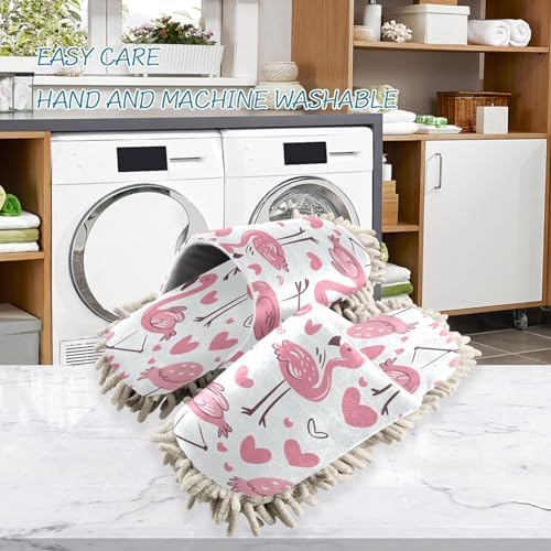 Zhirexin Flamingo Mop Slippers for House Cleaning